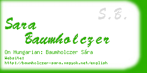 sara baumholczer business card